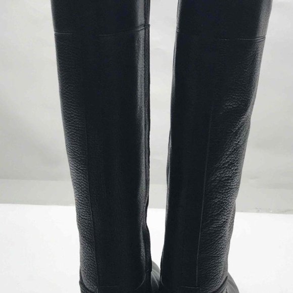 Tory Burch Black Leather Knee-High Boots w/box Size 7 - Picture 3 of 4